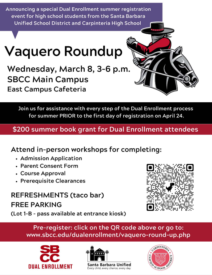 Vaquero Round-Up High School Date/Time Announcement Flyer - English